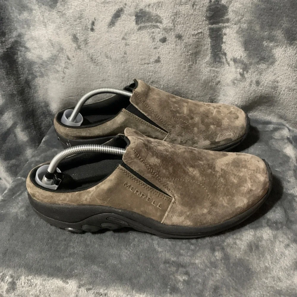 Merrell Jungle Moc Mens 11 Brownish Gray Suede Slip On J003231 Comfort EUC